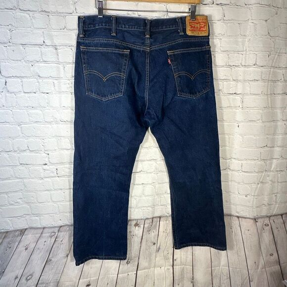 Levi’s Men’s 517 Bootcut Jeans 36 Blue Dark Wash Workwear - Picture 8 of 13